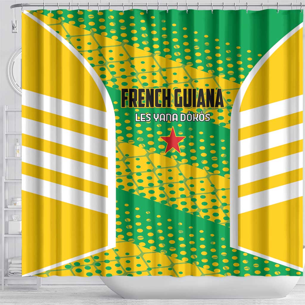 French Guiana Football Shower Curtain Go Les Yana Dokos - Wonder Print Shop