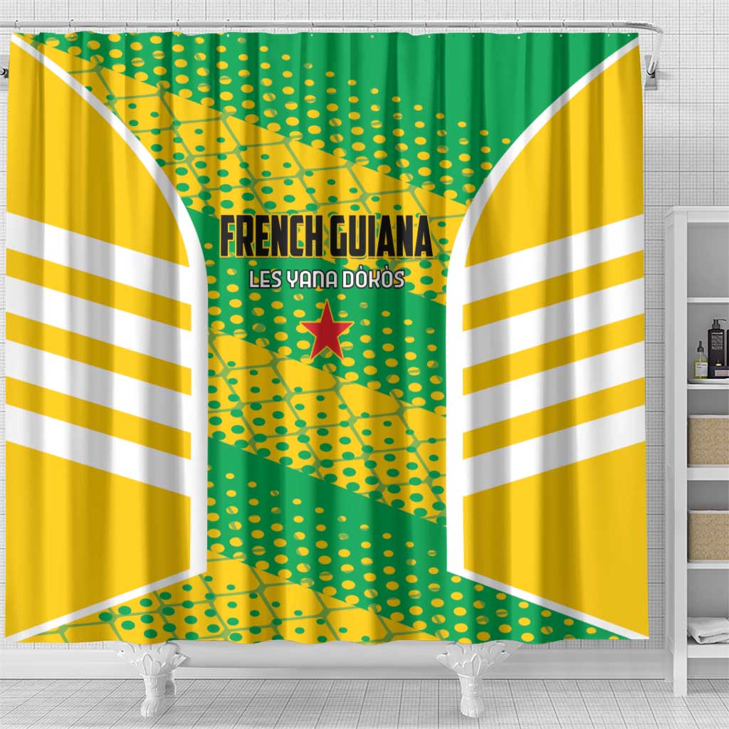 French Guiana Football Shower Curtain Go Les Yana Dokos - Wonder Print Shop