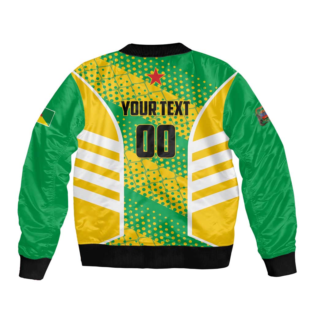 Custom French Guiana Football Sleeve Zip Bomber Jacket Go Les Yana Dokos - Wonder Print Shop