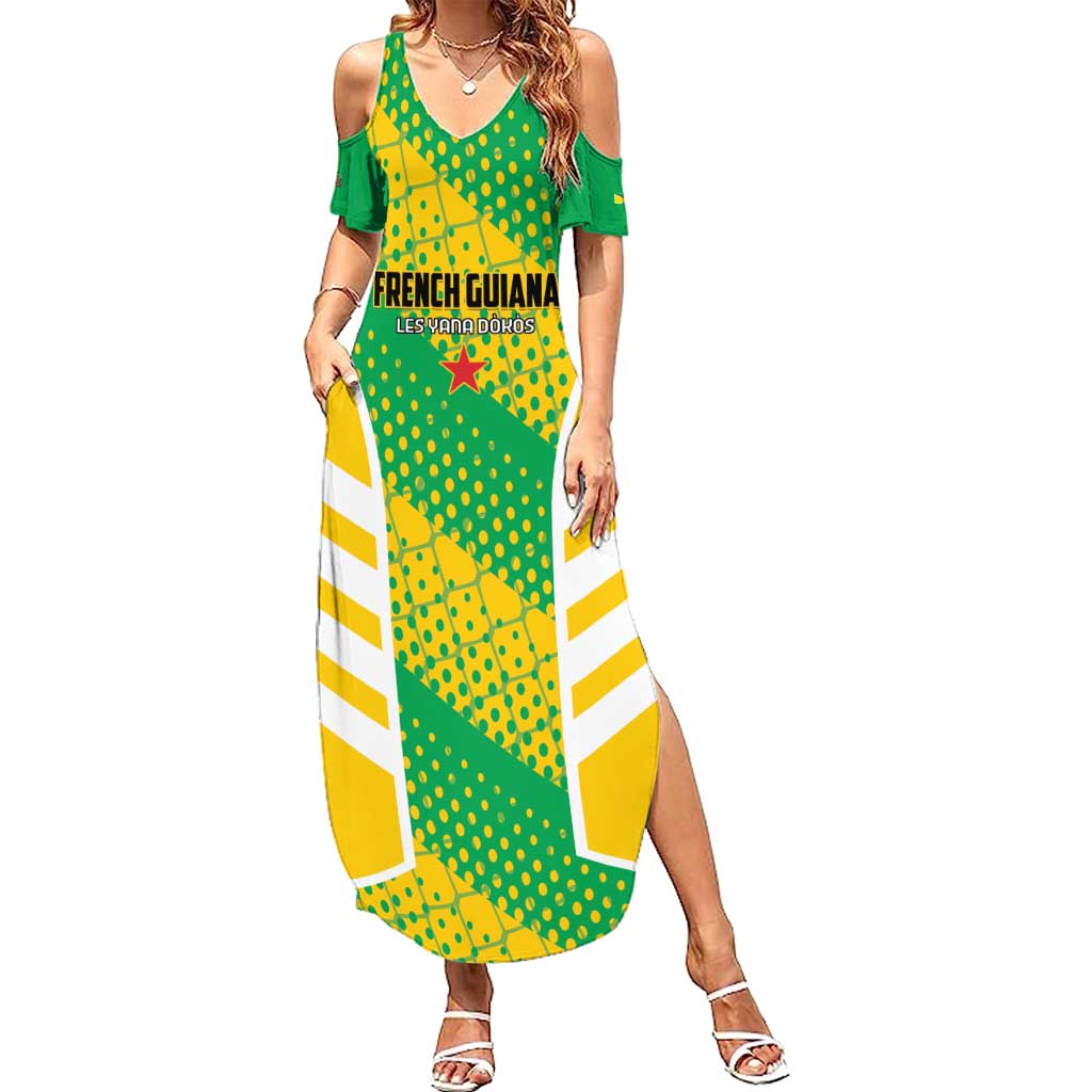 Custom French Guiana Football Summer Maxi Dress Go Les Yana Dokos - Wonder Print Shop
