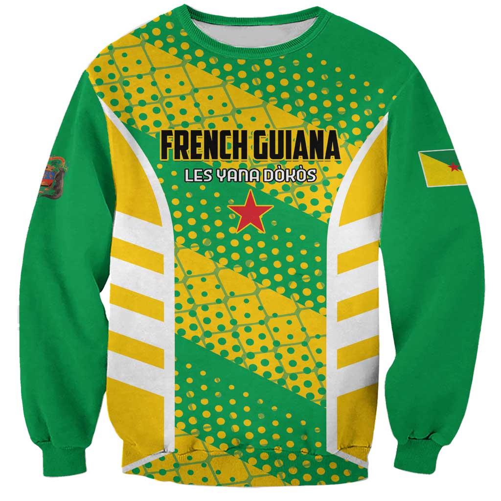 Custom French Guiana Football Sweatshirt Go Les Yana Dokos - Wonder Print Shop