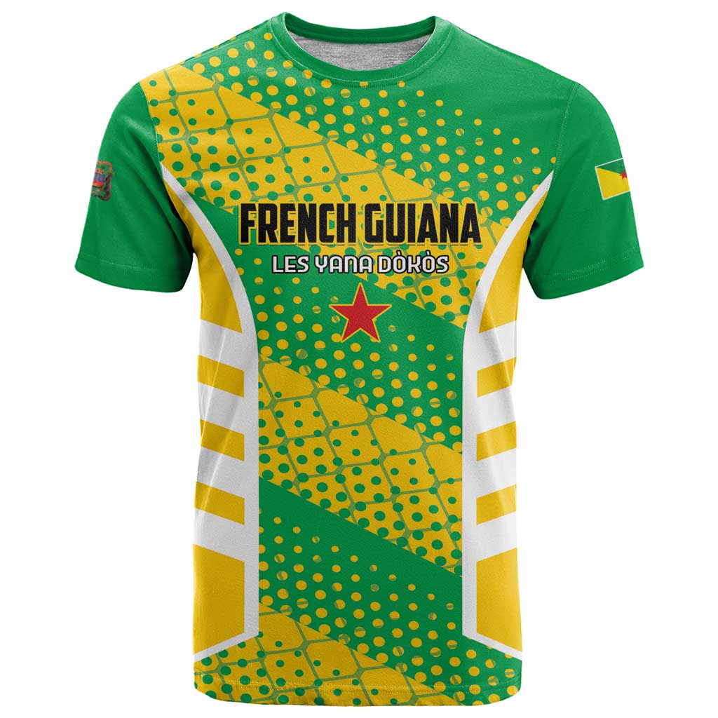 Custom French Guiana Football T Shirt Go Les Yana Dokos - Wonder Print Shop