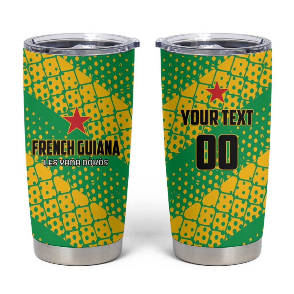 Custom French Guiana Football Tumbler Cup Go Les Yana Dokos - Wonder Print Shop