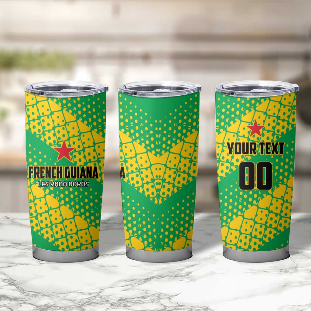 Custom French Guiana Football Tumbler Cup Go Les Yana Dokos - Wonder Print Shop