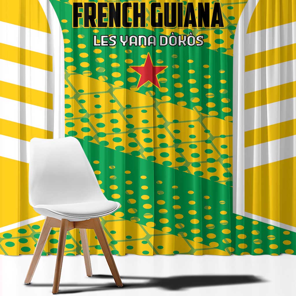 French Guiana Football Window Curtain Go Les Yana Dokos - Wonder Print Shop