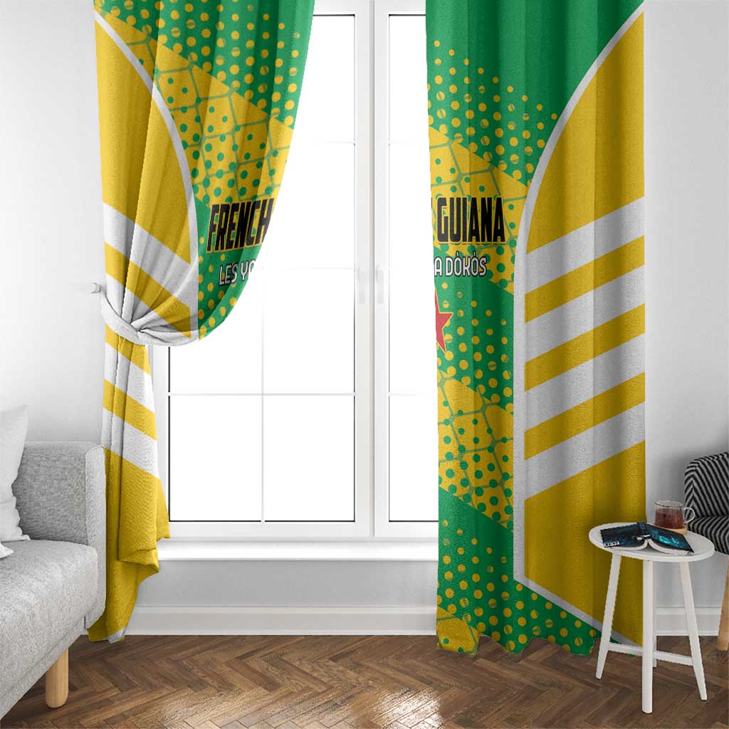 French Guiana Football Window Curtain Go Les Yana Dokos - Wonder Print Shop
