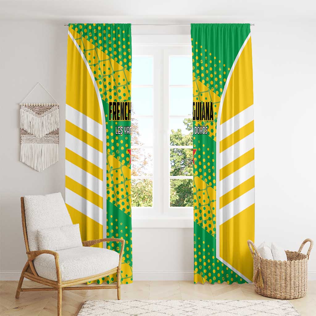 French Guiana Football Window Curtain Go Les Yana Dokos - Wonder Print Shop