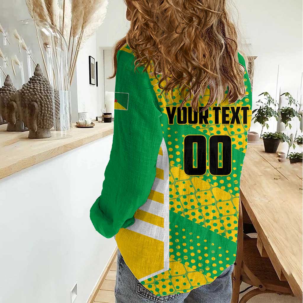 Custom French Guiana Football Women Casual Shirt Go Les Yana Dokos - Wonder Print Shop