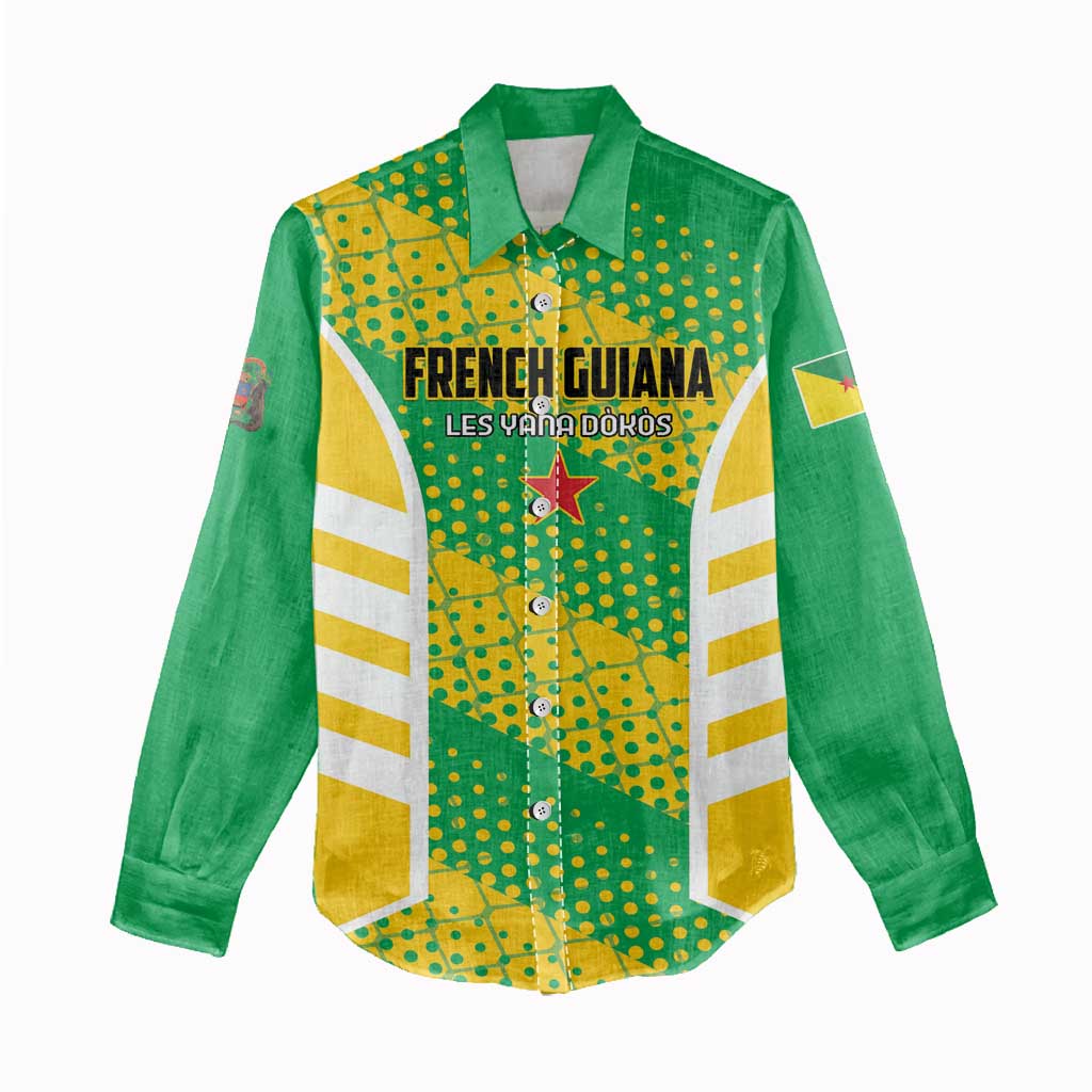 Custom French Guiana Football Women Casual Shirt Go Les Yana Dokos - Wonder Print Shop