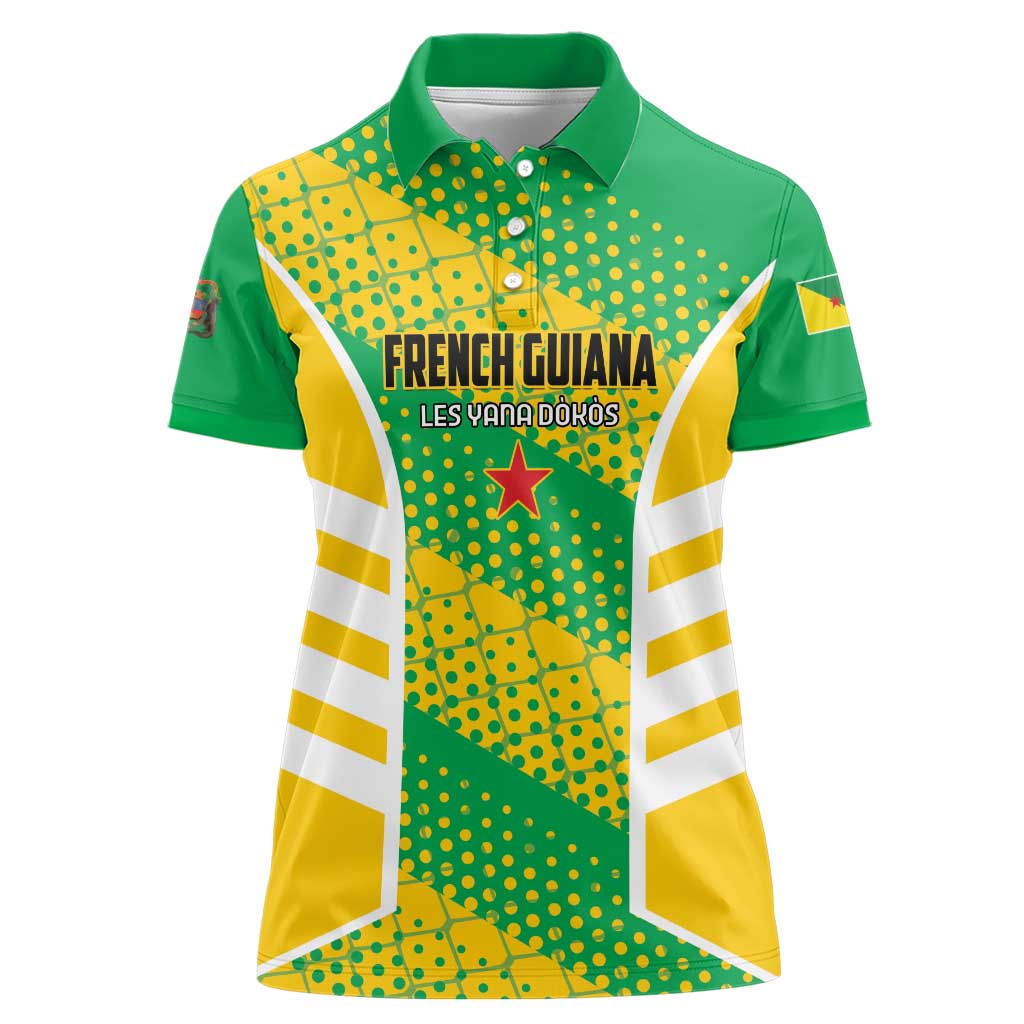 Custom French Guiana Football Women Polo Shirt Go Les Yana Dokos - Wonder Print Shop