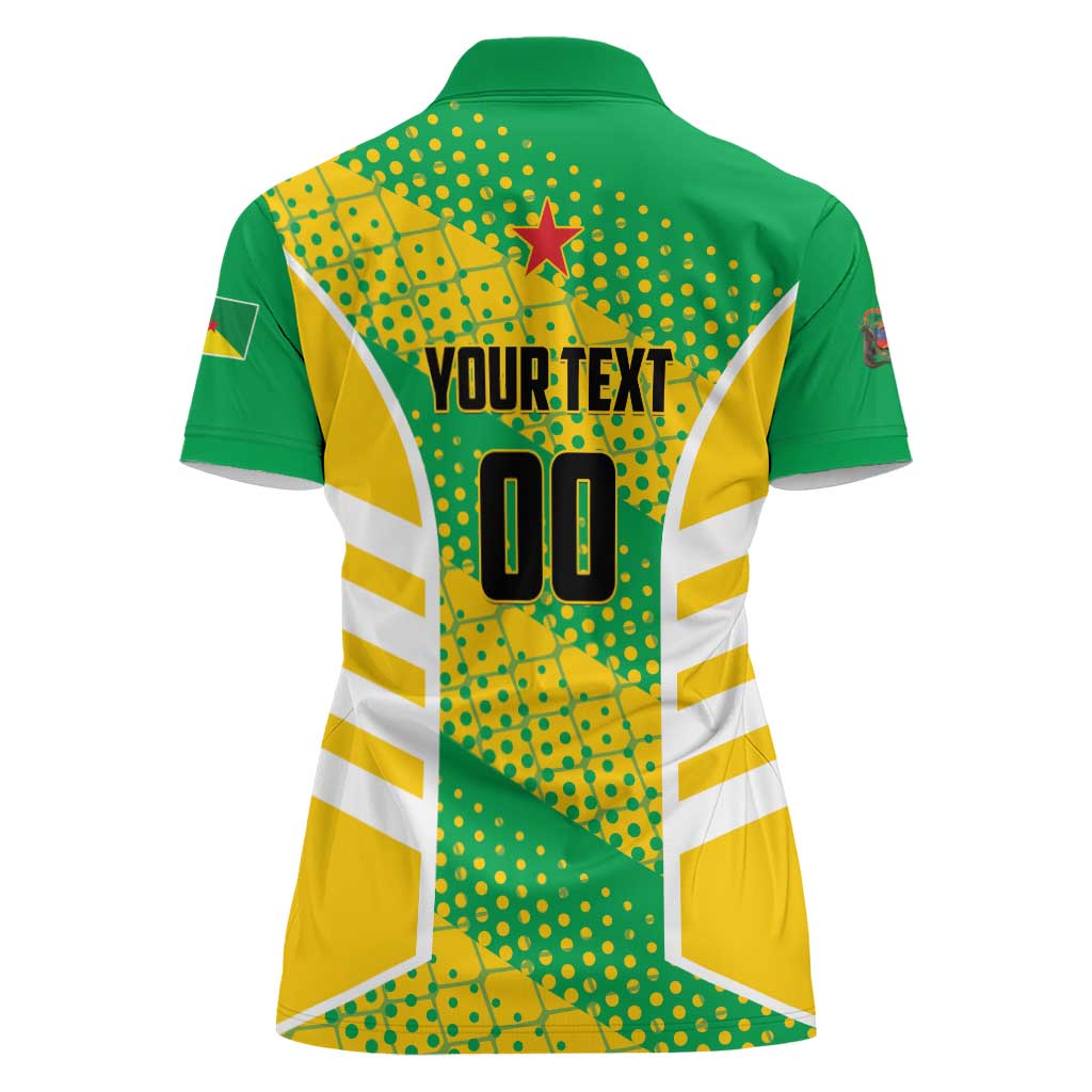 Custom French Guiana Football Women Polo Shirt Go Les Yana Dokos - Wonder Print Shop