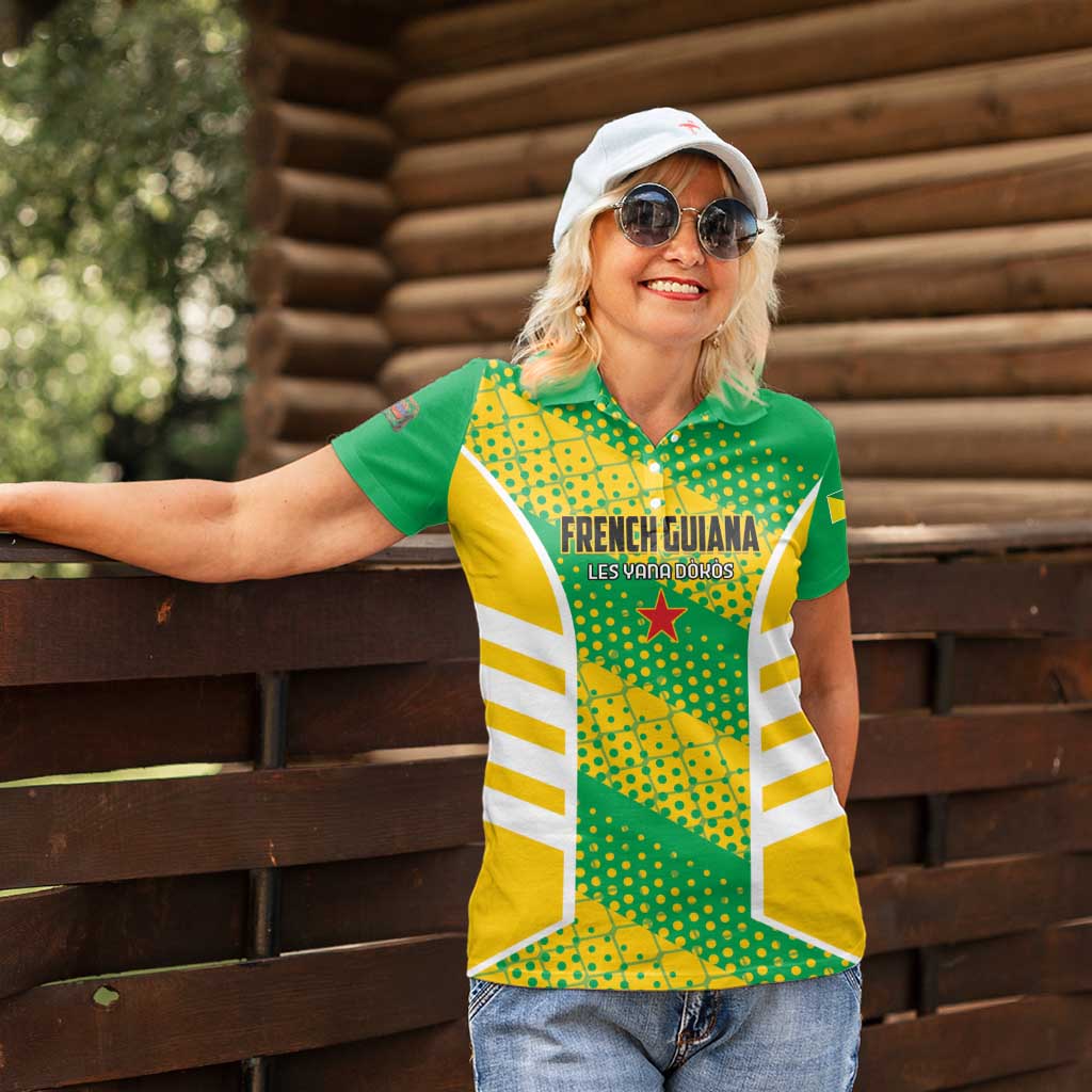 Custom French Guiana Football Women Polo Shirt Go Les Yana Dokos - Wonder Print Shop