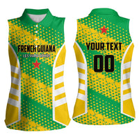 Custom French Guiana Football Women Sleeveless Polo Shirt Go Les Yana Dokos - Wonder Print Shop