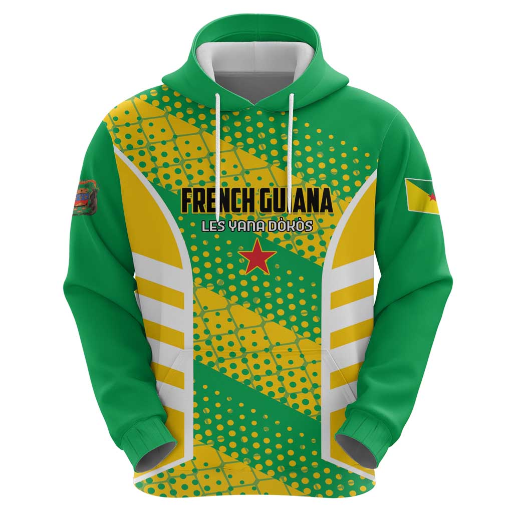 Custom French Guiana Football Zip Hoodie Go Les Yana Dokos - Wonder Print Shop