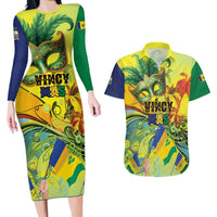 Personalized Vincy Mas Couples Matching Long Sleeve Bodycon Dress and Hawaiian Shirt The Caribbean Hottest Carnival - Wonder Print Shop