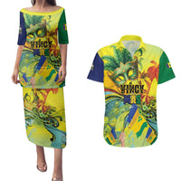 Personalized Vincy Mas Couples Matching Puletasi and Hawaiian Shirt The Caribbean Hottest Carnival - Wonder Print Shop