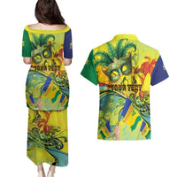 Personalized Vincy Mas Couples Matching Puletasi and Hawaiian Shirt The Caribbean Hottest Carnival - Wonder Print Shop