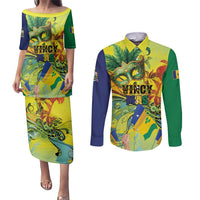Personalized Vincy Mas Couples Matching Puletasi and Long Sleeve Button Shirt The Caribbean Hottest Carnival - Wonder Print Shop