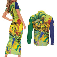Personalized Vincy Mas Couples Matching Short Sleeve Bodycon Dress and Long Sleeve Button Shirt The Caribbean Hottest Carnival - Wonder Print Shop