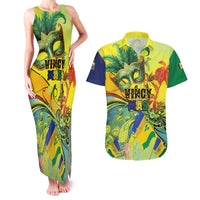 Personalized Vincy Mas Couples Matching Tank Maxi Dress and Hawaiian Shirt The Caribbean Hottest Carnival - Wonder Print Shop