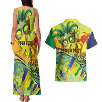 Personalized Vincy Mas Couples Matching Tank Maxi Dress and Hawaiian Shirt The Caribbean Hottest Carnival - Wonder Print Shop