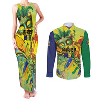 Personalized Vincy Mas Couples Matching Tank Maxi Dress and Long Sleeve Button Shirt The Caribbean Hottest Carnival - Wonder Print Shop