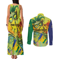 Personalized Vincy Mas Couples Matching Tank Maxi Dress and Long Sleeve Button Shirt The Caribbean Hottest Carnival - Wonder Print Shop