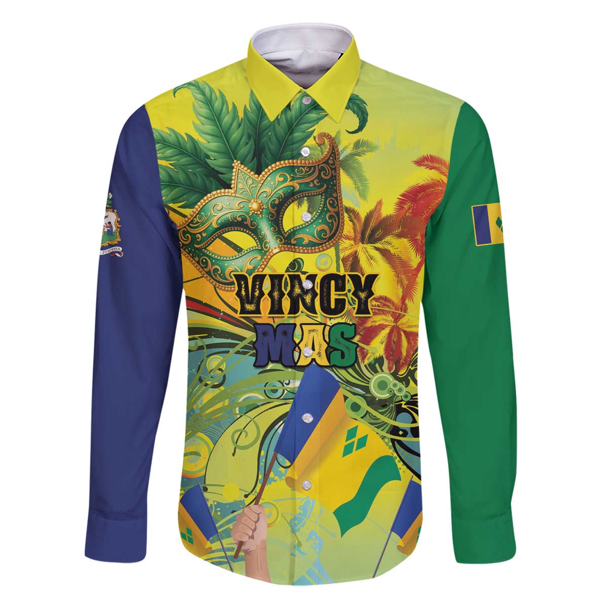 Personalized Vincy Mas Family Matching Off The Shoulder Long Sleeve Dress and Hawaiian Shirt The Caribbean Hottest Carnival - Wonder Print Shop