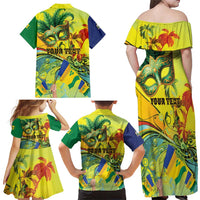 Personalized Vincy Mas Family Matching Off Shoulder Maxi Dress and Hawaiian Shirt The Caribbean Hottest Carnival - Wonder Print Shop