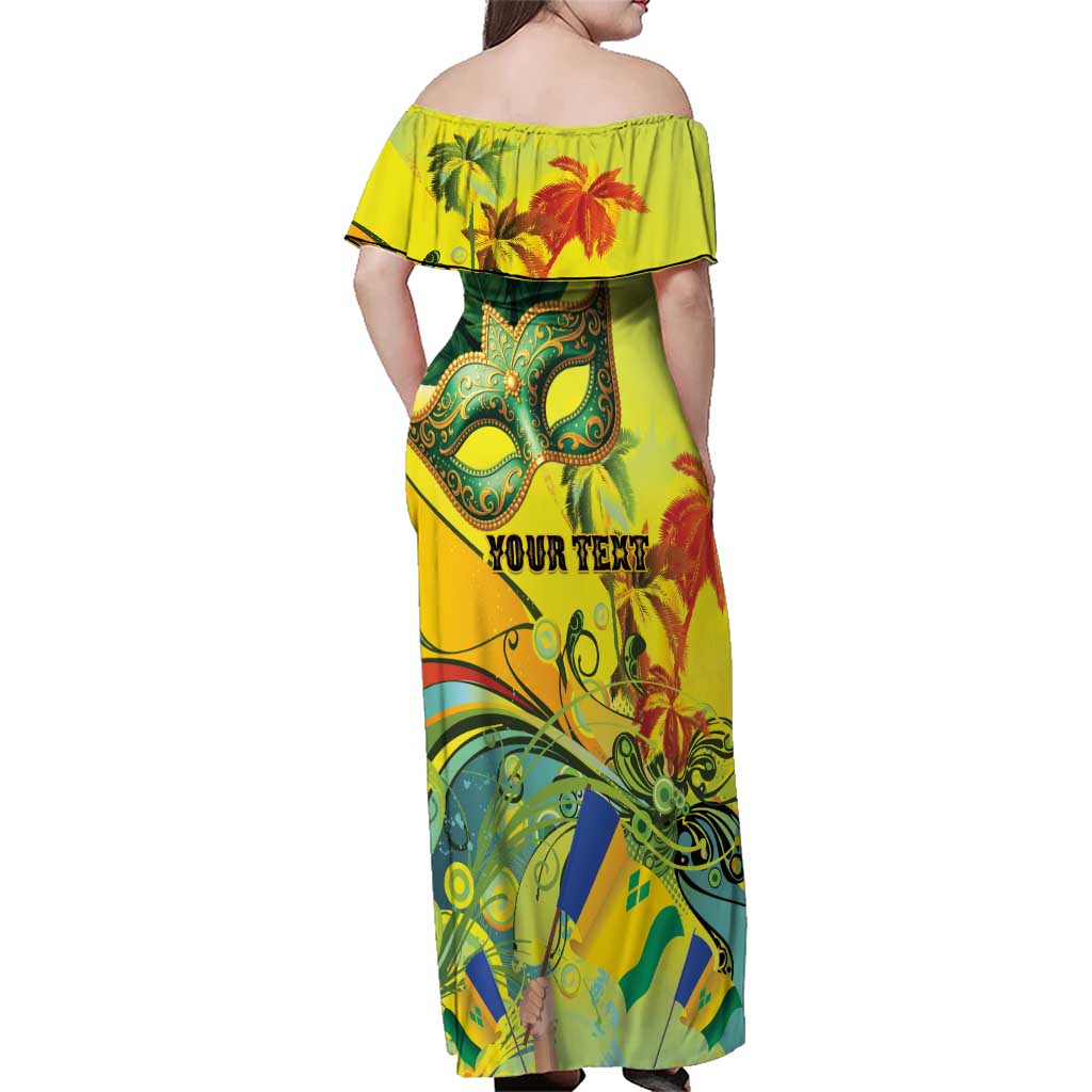 Personalized Vincy Mas Family Matching Off Shoulder Maxi Dress and Hawaiian Shirt The Caribbean Hottest Carnival - Wonder Print Shop