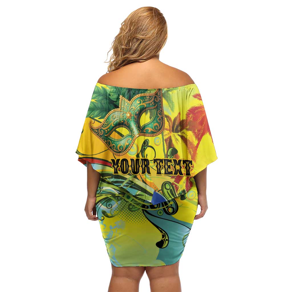 Personalized Vincy Mas Family Matching Off Shoulder Short Dress and Hawaiian Shirt The Caribbean Hottest Carnival - Wonder Print Shop