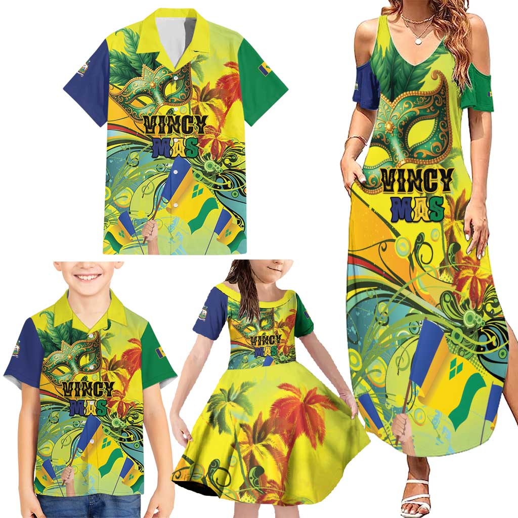 Personalized Vincy Mas Family Matching Summer Maxi Dress and Hawaiian Shirt The Caribbean Hottest Carnival - Wonder Print Shop