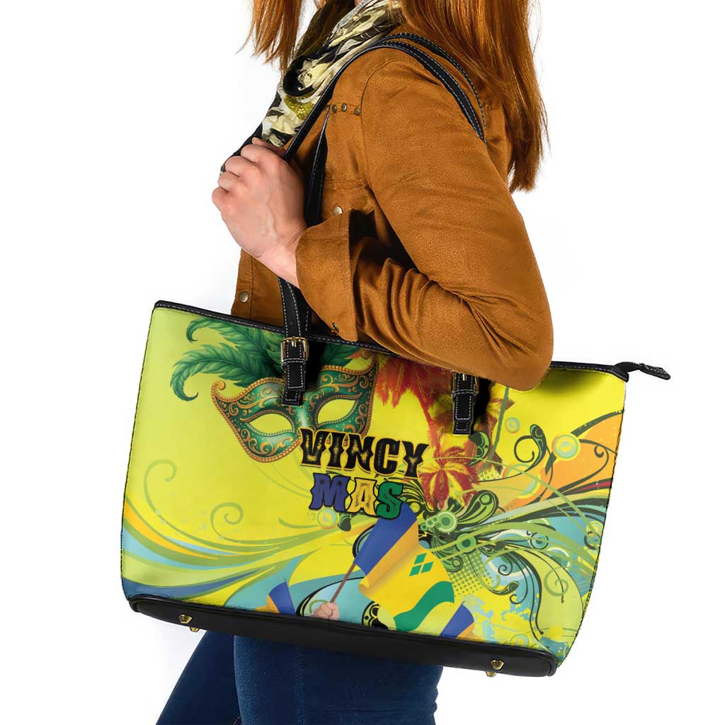 Vincy Mas Leather Tote Bag The Caribbean Hottest Carnival - Wonder Print Shop