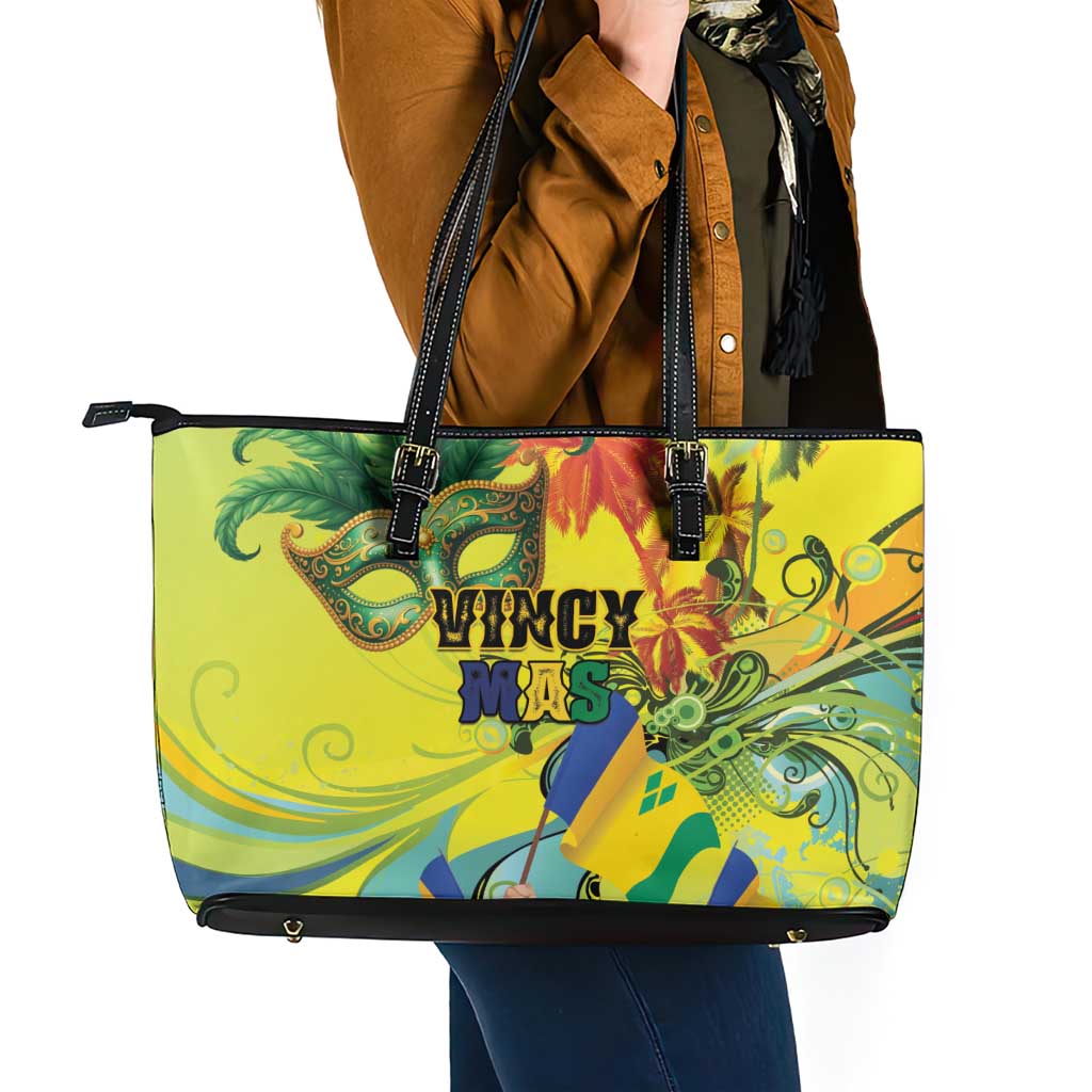 Vincy Mas Leather Tote Bag The Caribbean Hottest Carnival - Wonder Print Shop