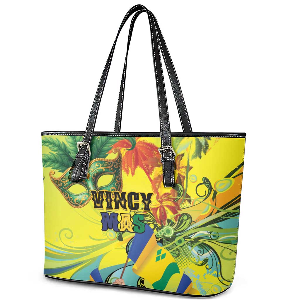 Vincy Mas Leather Tote Bag The Caribbean Hottest Carnival - Wonder Print Shop