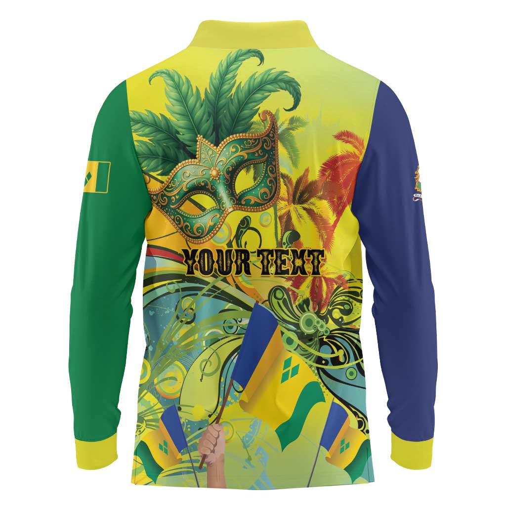 Personalized Vincy Mas Long Sleeve Polo Shirt The Caribbean Hottest Carnival - Wonder Print Shop