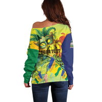 Personalized Vincy Mas Off Shoulder Sweater The Caribbean Hottest Carnival - Wonder Print Shop
