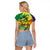 Personalized Vincy Mas Raglan Cropped T Shirt The Caribbean Hottest Carnival - Wonder Print Shop