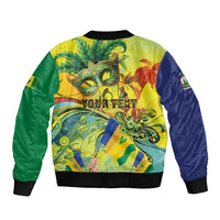 Personalized Vincy Mas Sleeve Zip Bomber Jacket The Caribbean Hottest Carnival - Wonder Print Shop