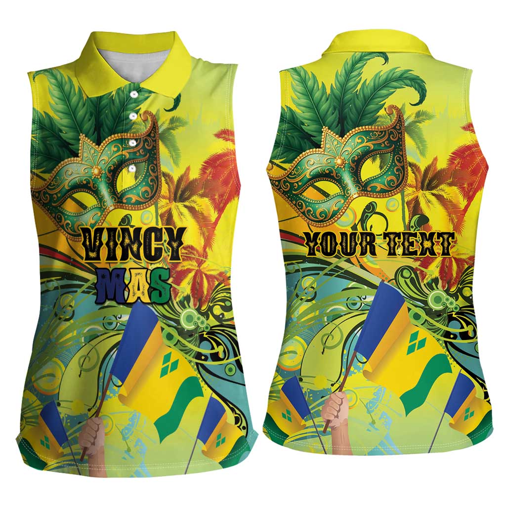 Personalized Vincy Mas Women Sleeveless Polo Shirt The Caribbean Hottest Carnival - Wonder Print Shop