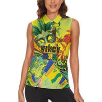 Personalized Vincy Mas Women Sleeveless Polo Shirt The Caribbean Hottest Carnival - Wonder Print Shop