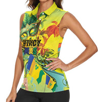 Personalized Vincy Mas Women Sleeveless Polo Shirt The Caribbean Hottest Carnival - Wonder Print Shop