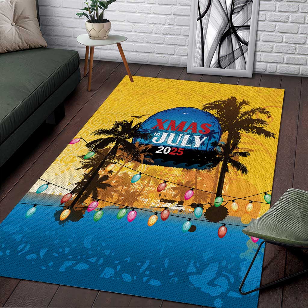 Xmas in July 2025 Area Rug Caribbean Summer Christmas - Wonder Print Shop