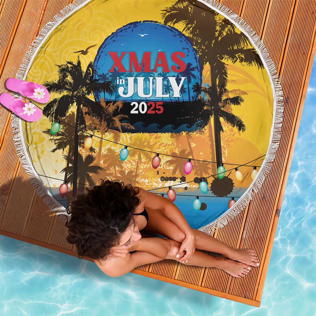 Xmas in July 2025 Beach Blanket Caribbean Summer Christmas - Wonder Print Shop