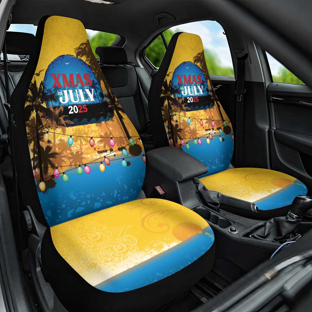 Xmas in July 2025 Car Seat Cover Caribbean Summer Christmas - Wonder Print Shop