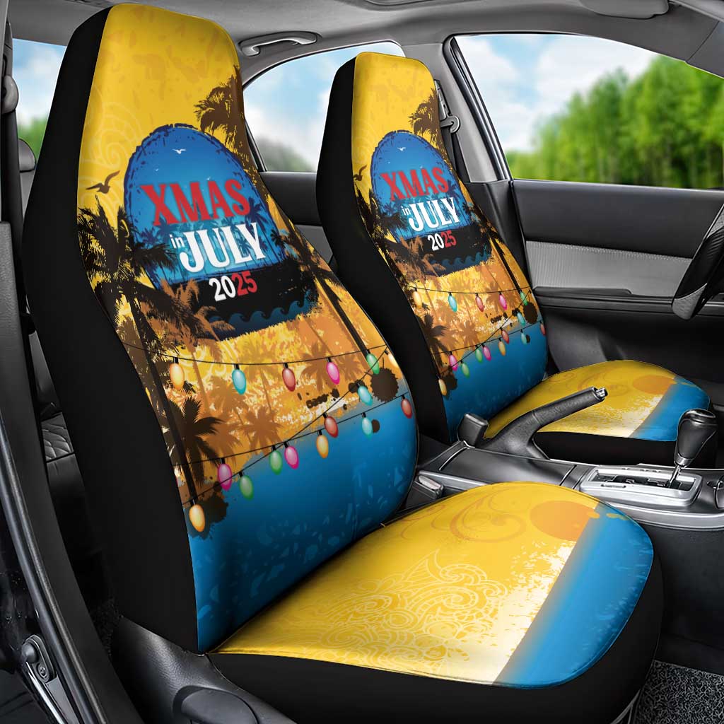 Xmas in July 2025 Car Seat Cover Caribbean Summer Christmas - Wonder Print Shop