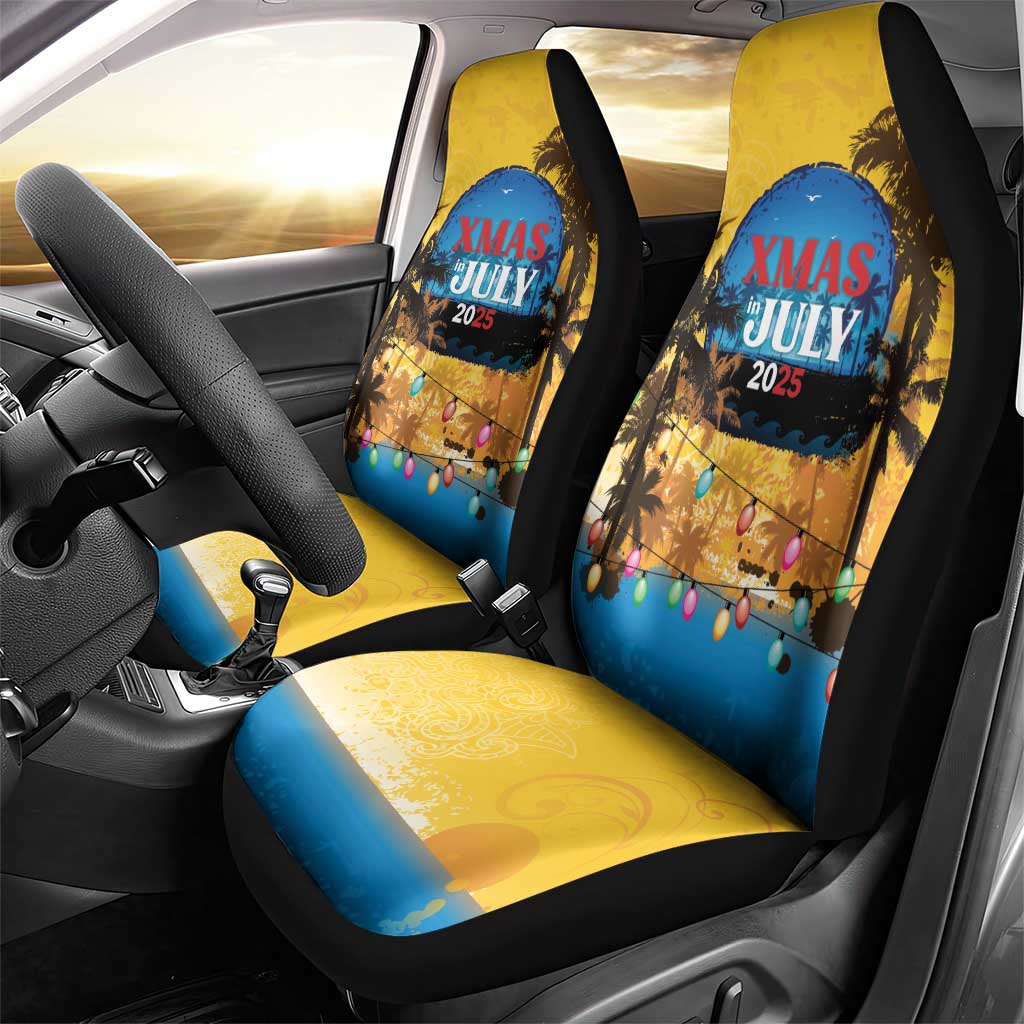 Xmas in July 2025 Car Seat Cover Caribbean Summer Christmas - Wonder Print Shop