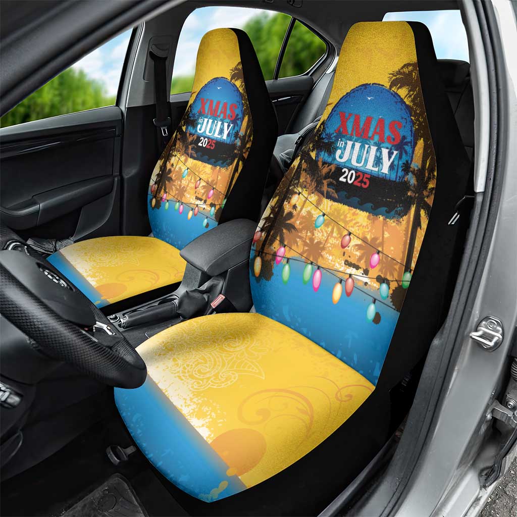 Xmas in July 2025 Car Seat Cover Caribbean Summer Christmas - Wonder Print Shop
