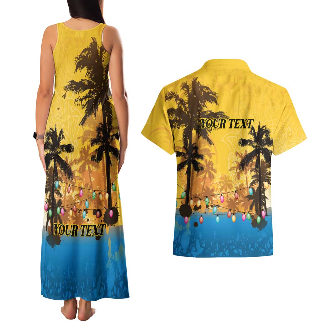 Personalized Xmas in July 2025 Couples Matching Tank Maxi Dress and Hawaiian Shirt Caribbean Summer Christmas - Wonder Print Shop
