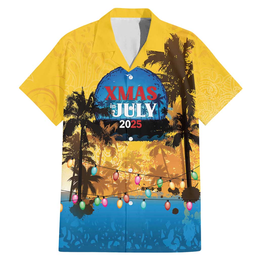 Personalized Xmas in July 2025 Family Matching Mermaid Dress and Hawaiian Shirt Caribbean Summer Christmas - Wonder Print Shop